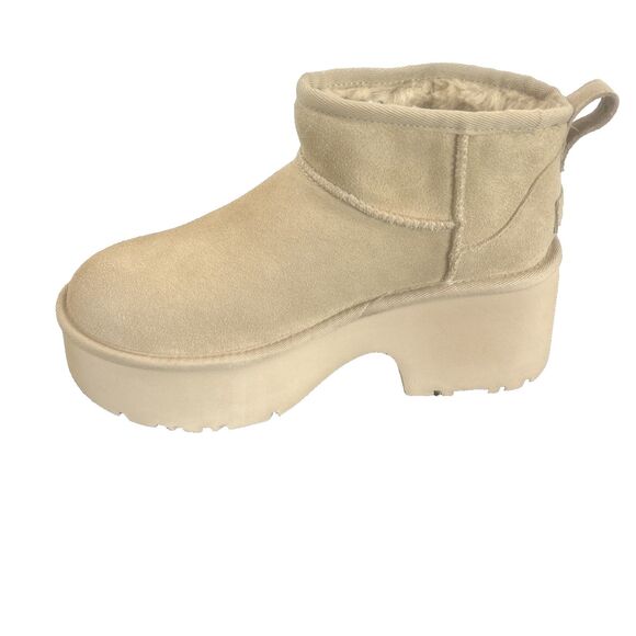 UGG Classic Ultra Mini New Heights Womens Beige Classic Fashion Boots Sz 10 NEW - Picture 4 of 8